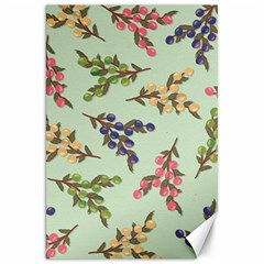 Berries Flowers Pattern Print Canvas 20  X 30 