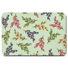 Berries Flowers Pattern Print Large Doormat by Maspions