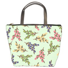 Berries Flowers Pattern Print Bucket Bag