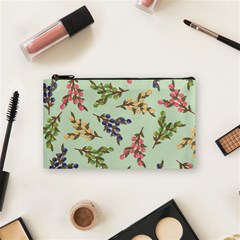 Berries Flowers Pattern Print Cosmetic Bag (small)