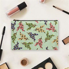 Berries Flowers Pattern Print Cosmetic Bag (medium)