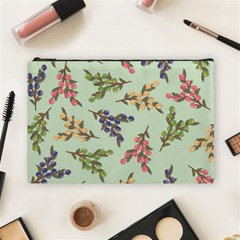 Berries Flowers Pattern Print Cosmetic Bag (large)