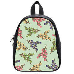 Berries Flowers Pattern Print School Bag (small)