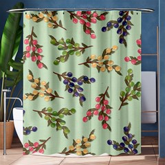 Berries Flowers Pattern Print Shower Curtain 60  X 72  (medium) 