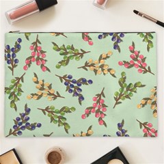 Berries Flowers Pattern Print Cosmetic Bag (xxl)