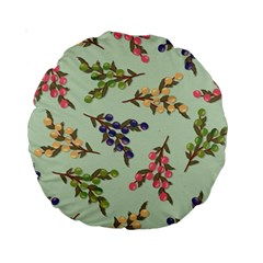 Berries Flowers Pattern Print Standard 15  Premium Round Cushions