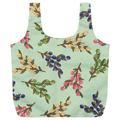 Berries Flowers Pattern Print Full Print Recycle Bag (xl)