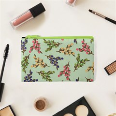 Berries Flowers Pattern Print Cosmetic Bag (xs)