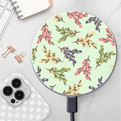 Berries Flowers Pattern Print Wireless Fast Charger(white)