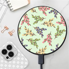 Berries Flowers Pattern Print Wireless Fast Charger(black)