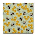 Bees Pattern Honey Bee Bug Honeycomb Honey Beehive Tile Coaster Front