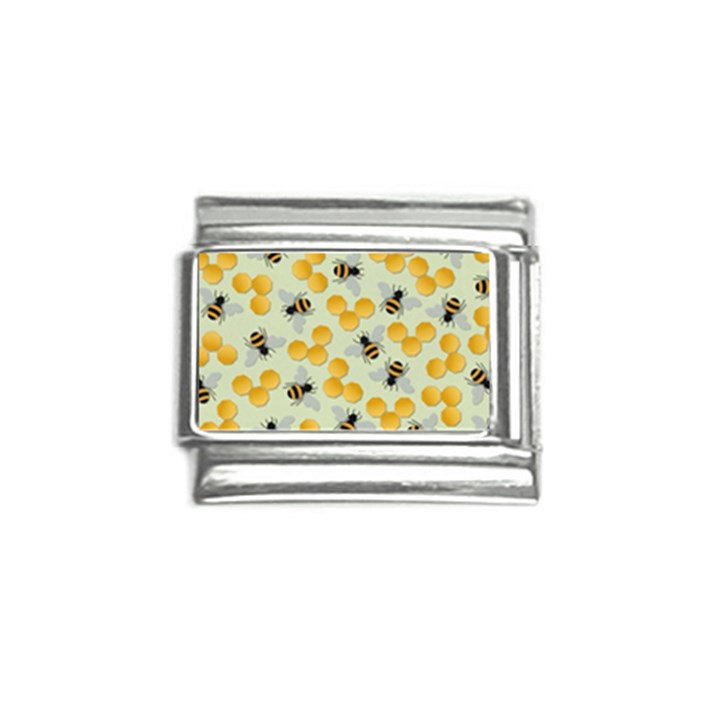 Bees Pattern Honey Bee Bug Honeycomb Honey Beehive Italian Charm (9mm)