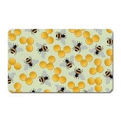 Bees Pattern Honey Bee Bug Honeycomb Honey Beehive Magnet (rectangular) by Bedest