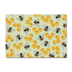 Bees Pattern Honey Bee Bug Honeycomb Honey Beehive Sticker A4 (10 Pack) by Bedest