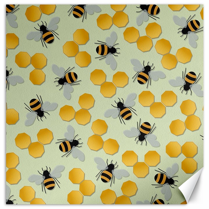 Bees Pattern Honey Bee Bug Honeycomb Honey Beehive Canvas 20  x 20 