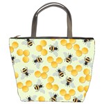 Bees Pattern Honey Bee Bug Honeycomb Honey Beehive Bucket Bag Front