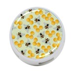 Bees Pattern Honey Bee Bug Honeycomb Honey Beehive 4-Port USB Hub (Two Sides) Back