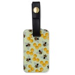 Bees Pattern Honey Bee Bug Honeycomb Honey Beehive Luggage Tag (one side) Front