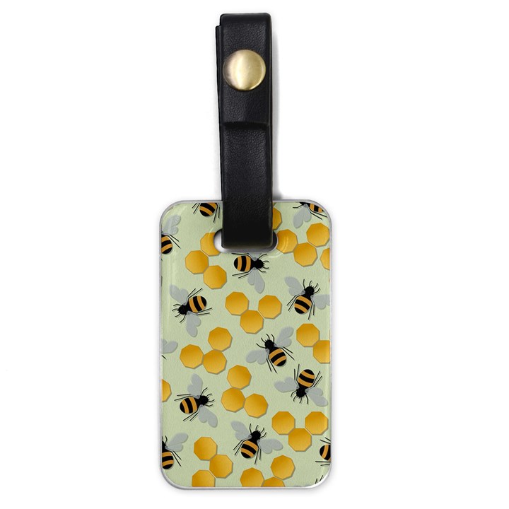 Bees Pattern Honey Bee Bug Honeycomb Honey Beehive Luggage Tag (one side)