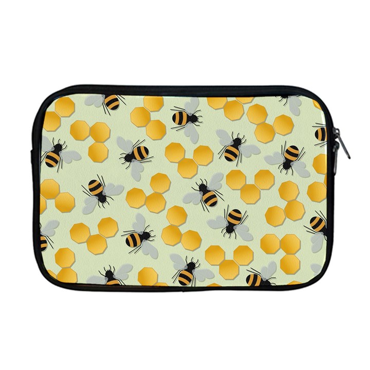 Bees Pattern Honey Bee Bug Honeycomb Honey Beehive Apple MacBook Pro 17  Zipper Case