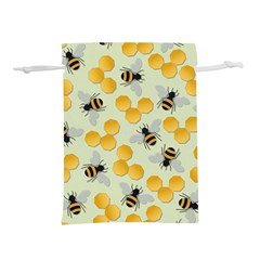 Bees Pattern Honey Bee Bug Honeycomb Honey Beehive Lightweight Drawstring Pouch (l) by Bedest