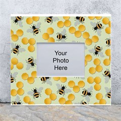 Bees Pattern Honey Bee Bug Honeycomb Honey Beehive White Wall Photo Frame 5  X 7  by Bedest