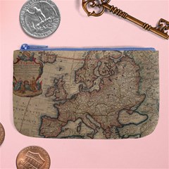 Old Vintage Classic Map Of Europe Large Coin Purse by Paksenen