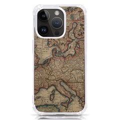 Old Vintage Classic Map Of Europe Iphone 14 Pro Tpu Uv Print Case by Paksenen