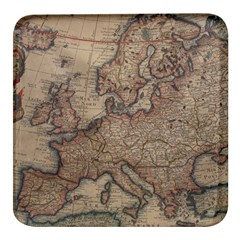 Old Vintage Classic Map Of Europe Square Glass Fridge Magnet (4 Pack) by Paksenen