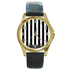 Stripes Geometric Pattern Digital Art Art Abstract Abstract Art Round Gold Metal Watch by Proyonanggan