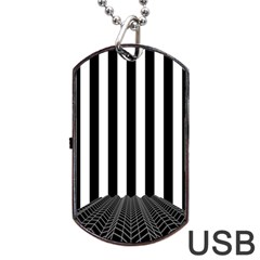 Stripes Geometric Pattern Digital Art Art Abstract Abstract Art Dog Tag Usb Flash (one Side) by Proyonanggan