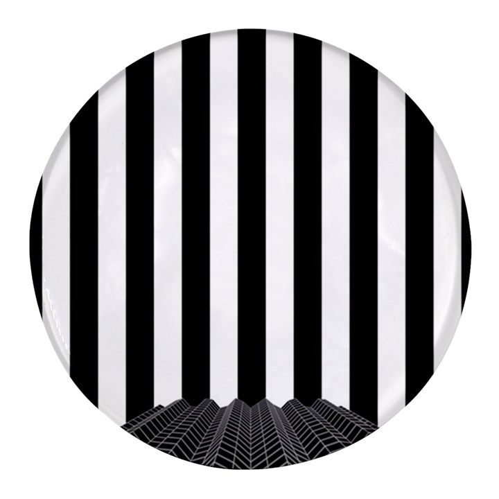 Stripes Geometric Pattern Digital Art Art Abstract Abstract Art Round Glass Fridge Magnet (4 pack)