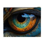 Eye Bird Feathers Vibrant Cosmetic Bag (XL) Back