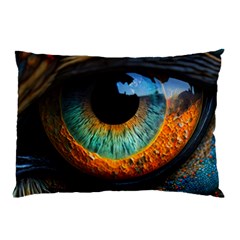 Eye Bird Feathers Vibrant Pillow Case (two Sides) by Hannah976