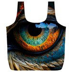 Eye Bird Feathers Vibrant Full Print Recycle Bag (XXL) Back