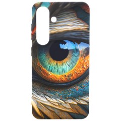 Eye Bird Feathers Vibrant Samsung Galaxy S24 6 2 Inch Black Tpu Uv Case by Hannah976