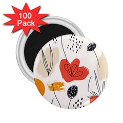 Floral Leaf 2 25  Magnets (100 Pack)  by Ndabl3x