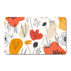 Floral Leaf Magnet (rectangular) by Ndabl3x