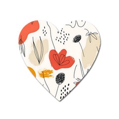 Floral Leaf Heart Magnet by Ndabl3x