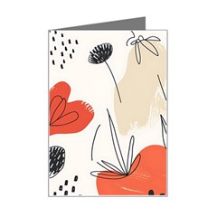 Floral Leaf Mini Greeting Card by Ndabl3x