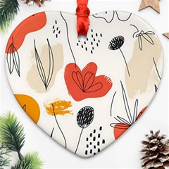 Floral Leaf Heart Ornament (two Sides) by Ndabl3x