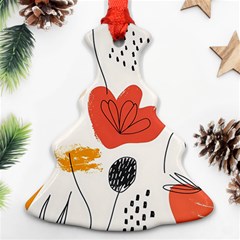 Floral Leaf Christmas Tree Ornament (two Sides) by Ndabl3x