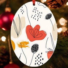 Floral Leaf Uv Print Acrylic Ornament Oval by Ndabl3x