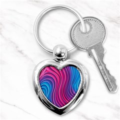 Spiral Swirl Pattern Light Circle Key Chain (heart) by Ndabl3x