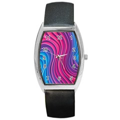 Spiral Swirl Pattern Light Circle Barrel Style Metal Watch by Ndabl3x