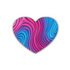 Spiral Swirl Pattern Light Circle Rubber Coaster (heart) by Ndabl3x