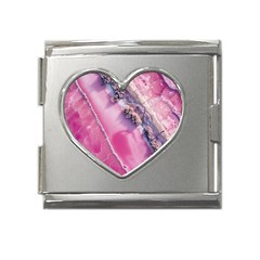 Texture Pink Pattern Paper Grunge Mega Link Heart Italian Charm (18mm)