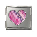 Texture Pink Pattern Paper Grunge Mega Link Heart Italian Charm (18mm) Front