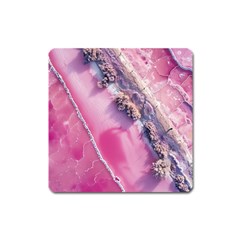 Texture Pink Pattern Paper Grunge Square Magnet by Ndabl3x