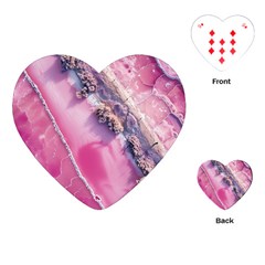 Texture Pink Pattern Paper Grunge Playing Cards Single Design (heart) by Ndabl3x